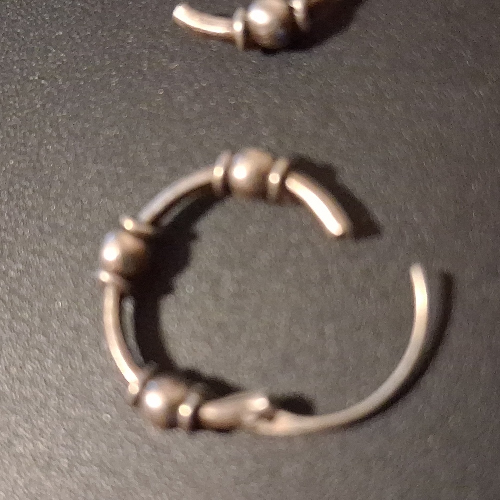 Sterling Silver Ball Bearing Earrings & Bracelet Jewelry Set. - Picture 6 of 8
